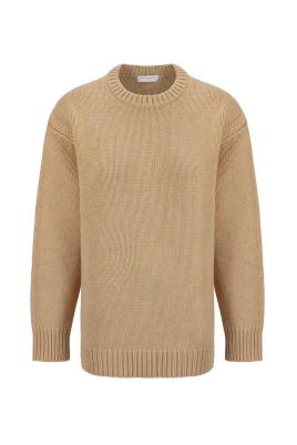 Monokrom Cashmere Sweater med Ribbad Crew