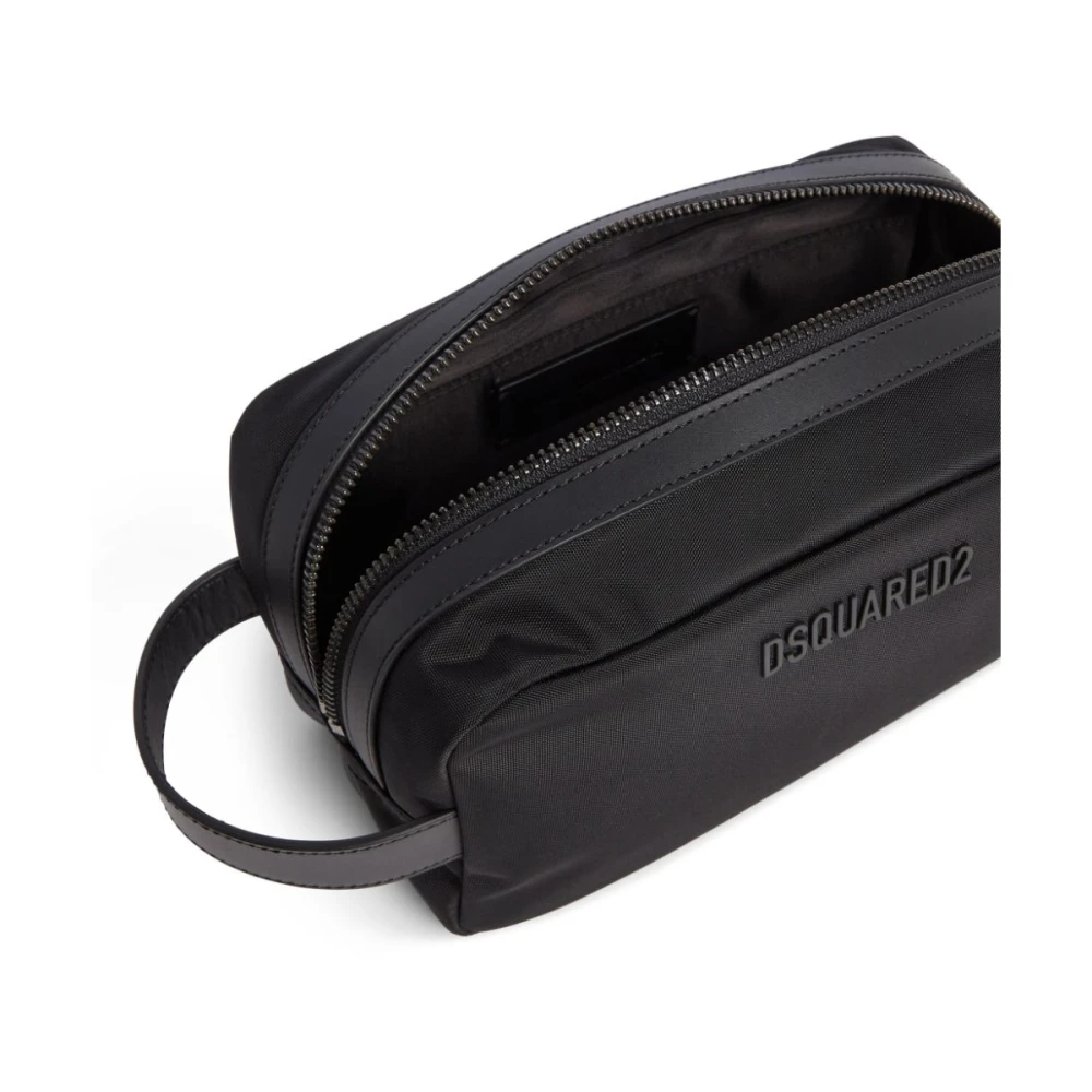 Dsquared2 Zwarte Logo Patch Portemonnee Black Heren
