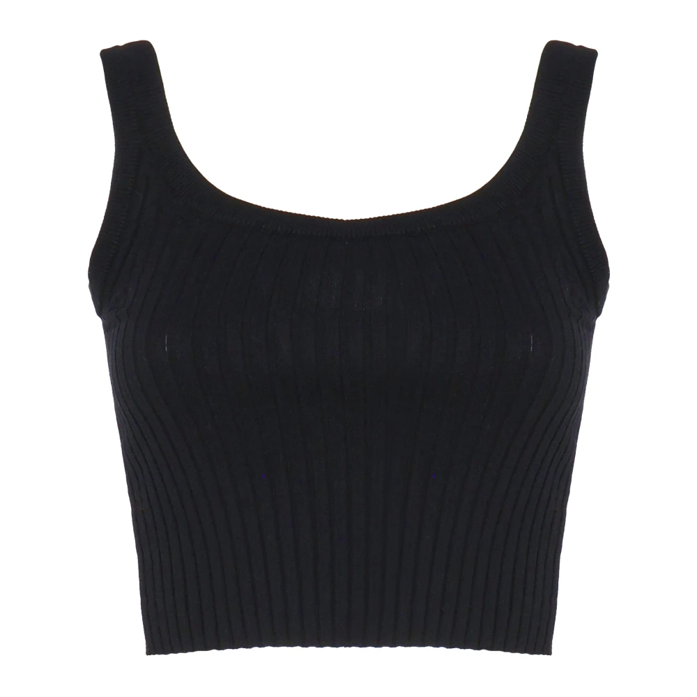 SPORTMAX Zwarte Papilla Top Ronde Kraag Black Dames