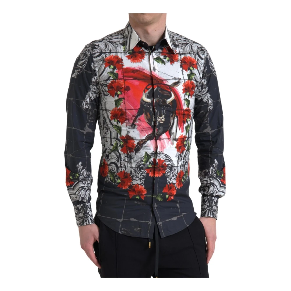 Dolce & Gabbana Bloemenprint overhemd met kraag Multicolor Heren