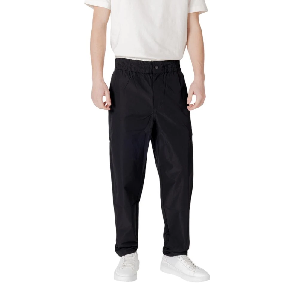 Calvin Klein Jeans Men's Black Slim-Fit Trousers, W32, Comfort Track Trousers With Elastic Waistband