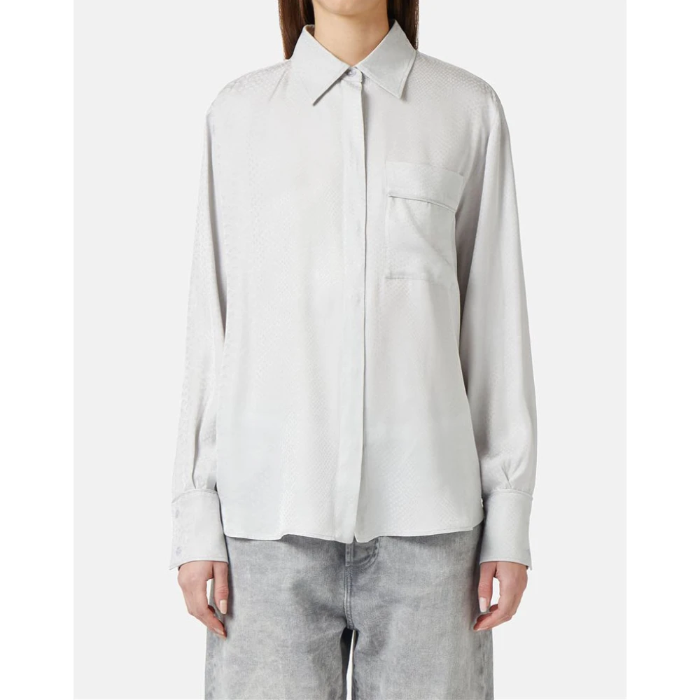 Iceberg Viscose shirt met slangenontwerp Gray Dames