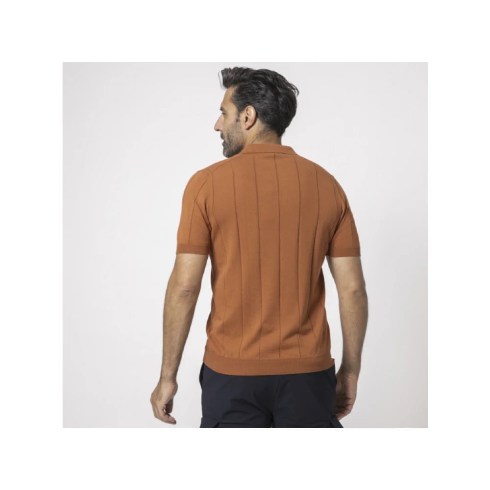 Gran Sasso Terracotta Polo Shirt Brown Heren