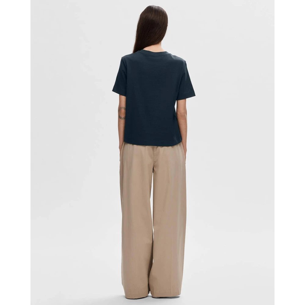 Selected Femme Boxy Tee Essential Blue Dames