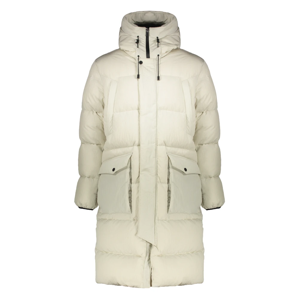 Herno Waterdichte Gewatteerde Jas met Capuchon White Heren