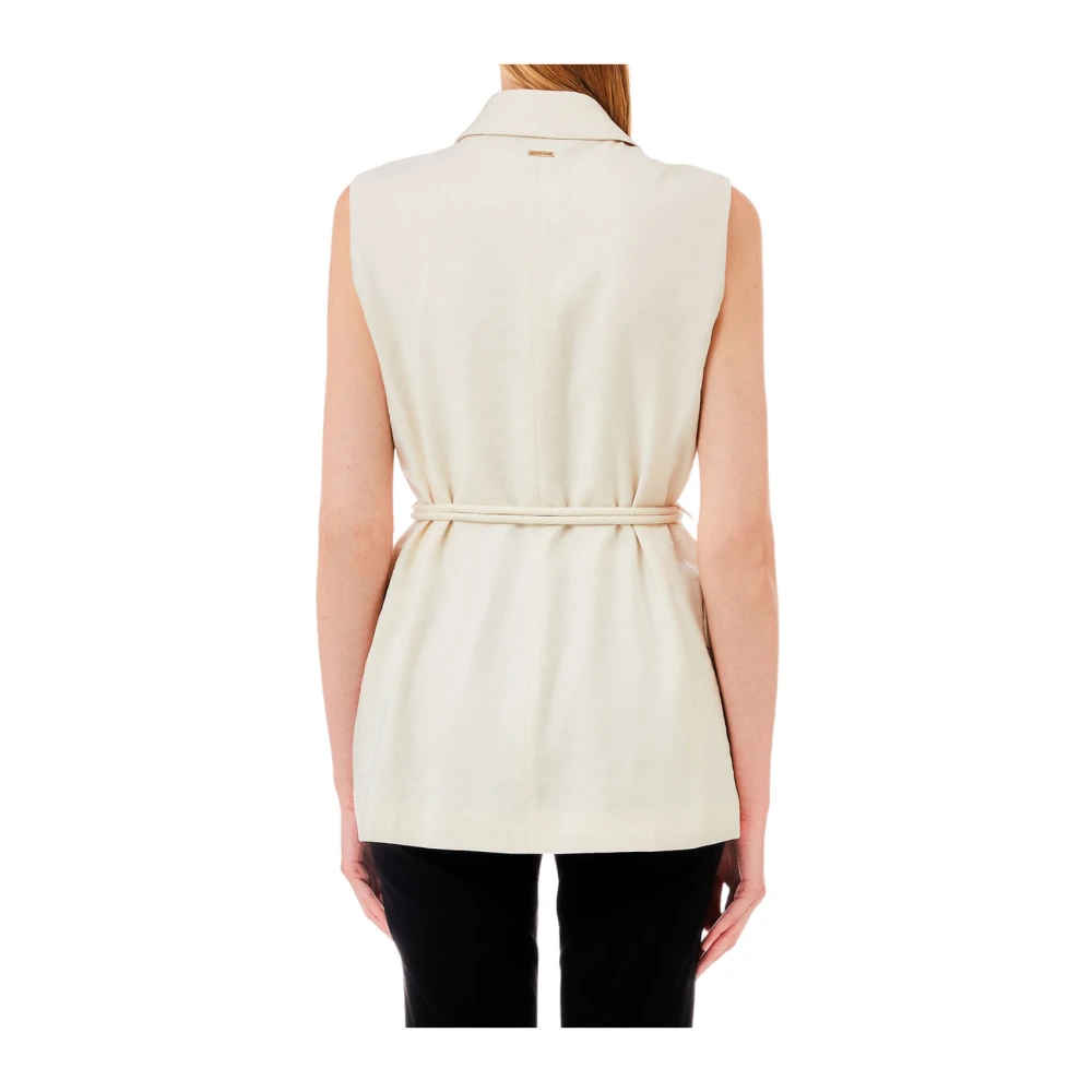 Liu Jo Lang Viscose Sweater Vest Beige Dames