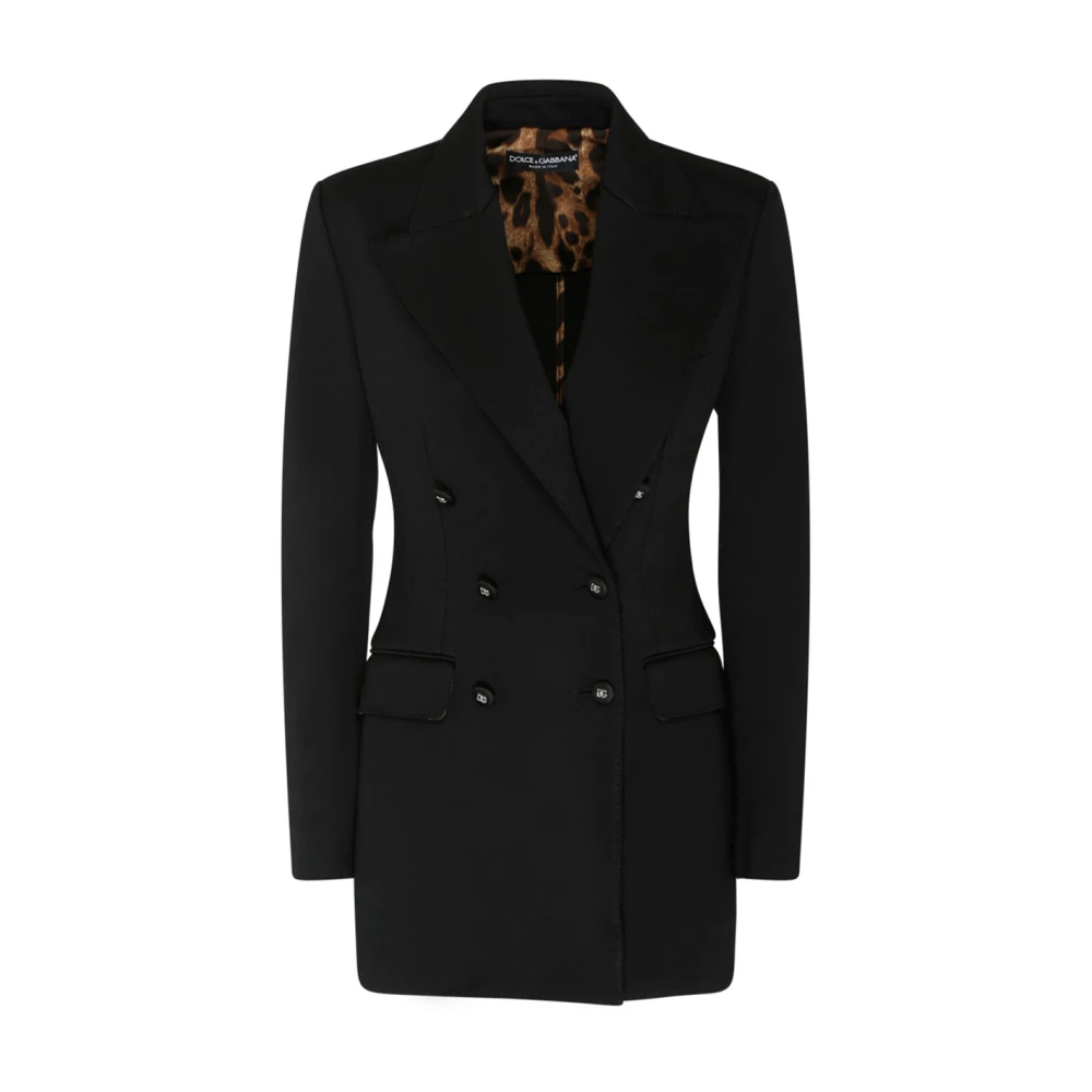 Dolce & Gabbana, Blazers, female, Black, XS, Black Tailored Blazer with Peak Lapels