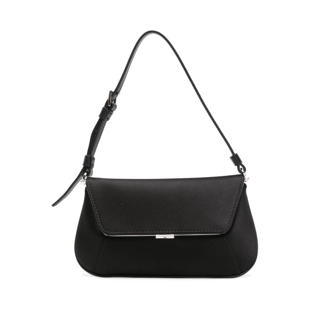 Amina Muaddi Vrouw Zwart Tassen Dames, One Size, Leer, Ami Mini Schoudertas