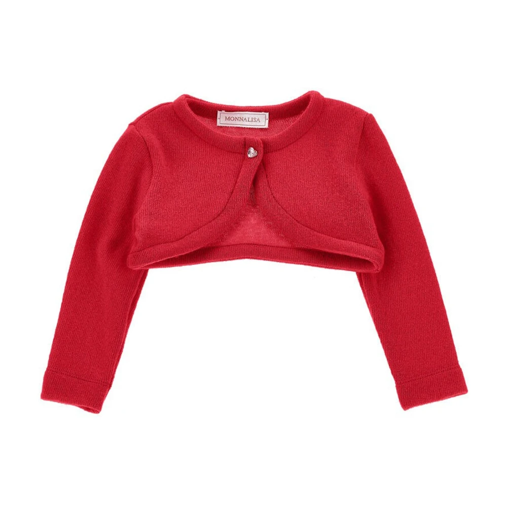 Monnalisa Girls Red Kids Cardigans, 18 M, Maglia Cardigan In Misto Lana