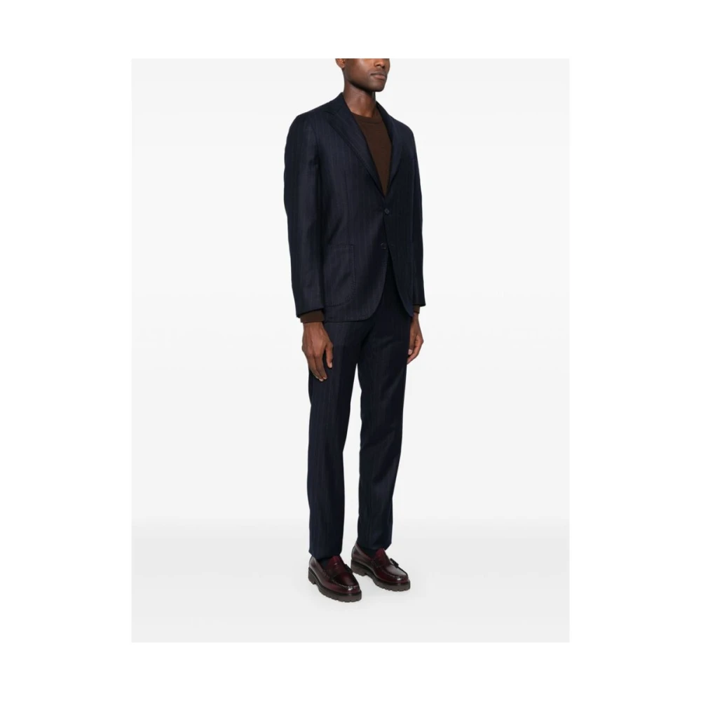 Gabo Napoli Navy Pinstripe Blazer en Broek Set Blue Heren