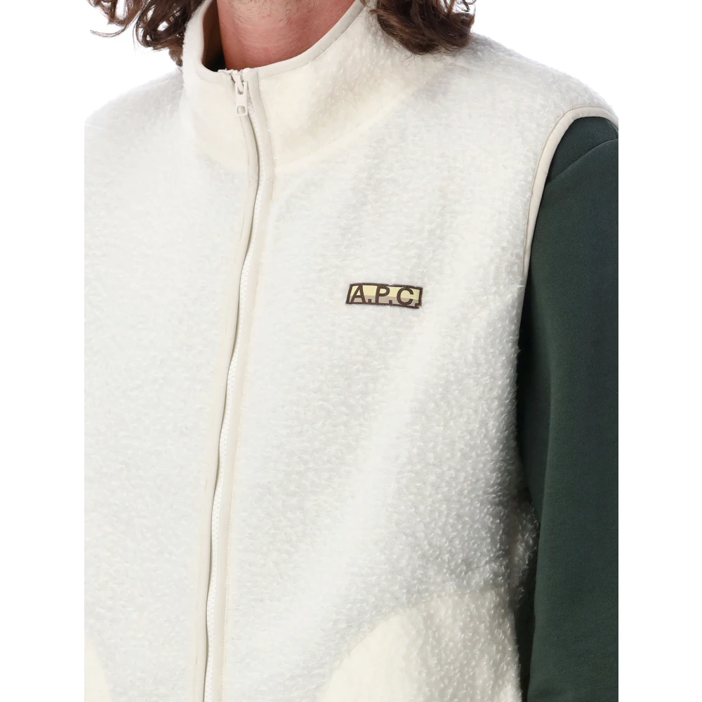 A.p.c. Off White Sequoia Pile Vest Outerwear White Heren