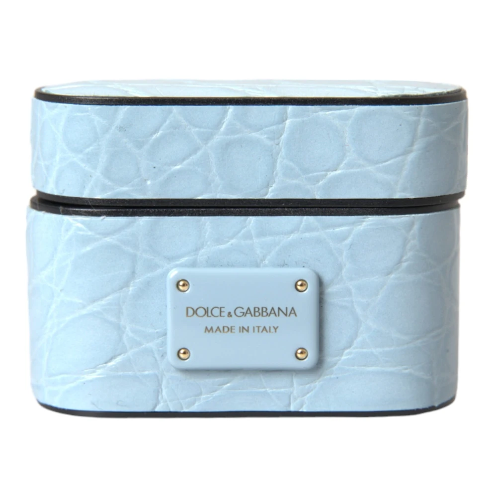 Dolce & Gabbana Unisex Blue Logo Plaque Airpods Case