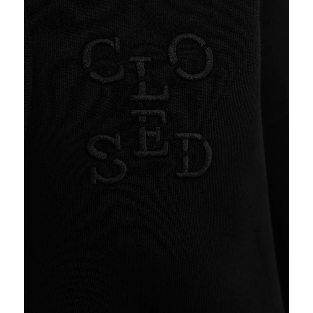 closed Hoodie met geborduurd logo Black Dames