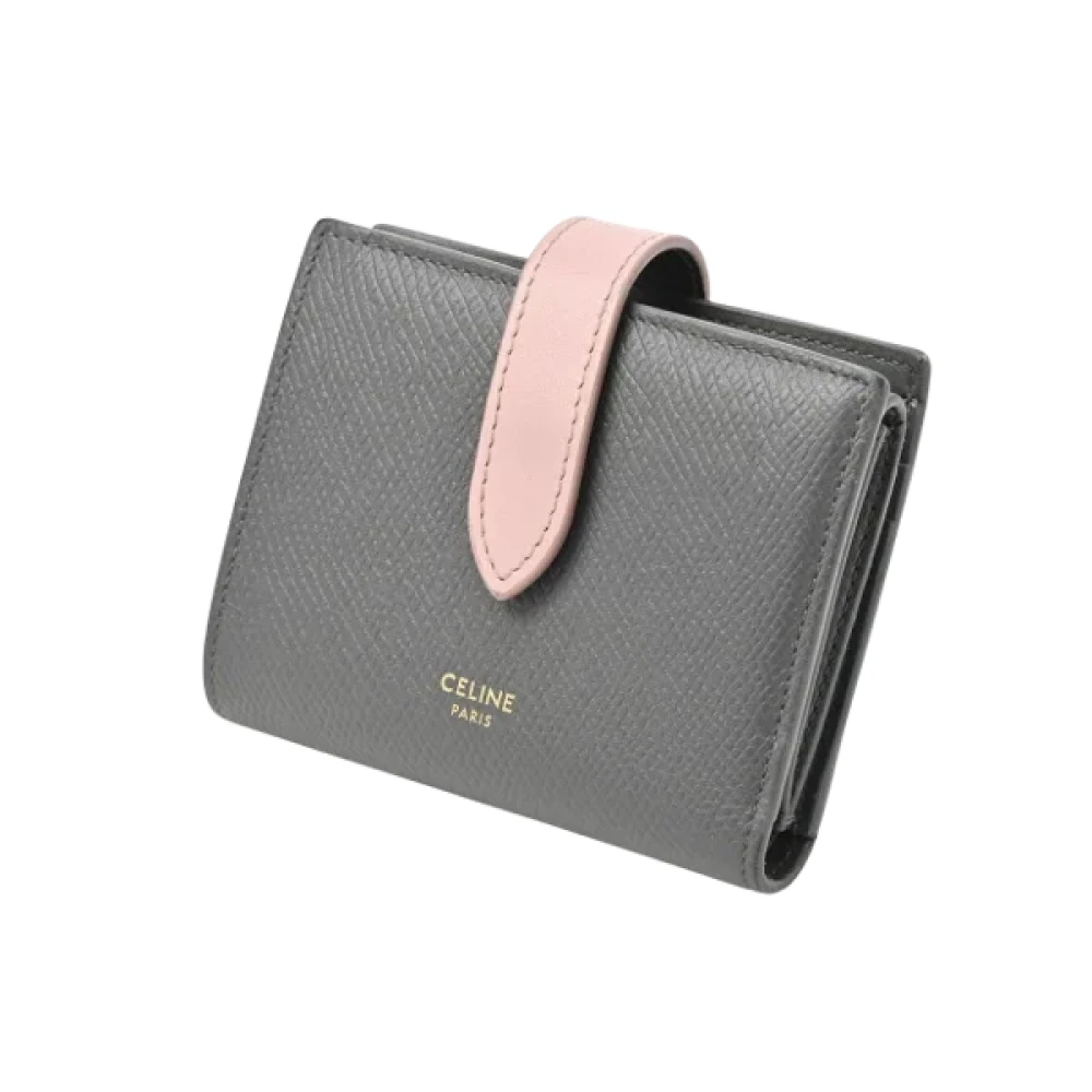 Celine Vintage Pre-owned Leather wallets Gray Dames