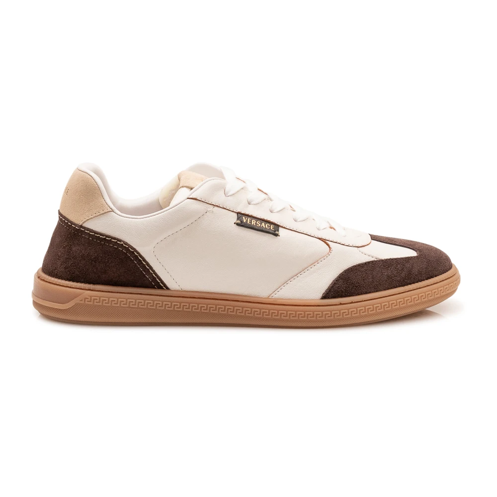 Versace Greca Court Nappa & Suede Sneakers Heren Schoenen Veelkleurig Multicolor