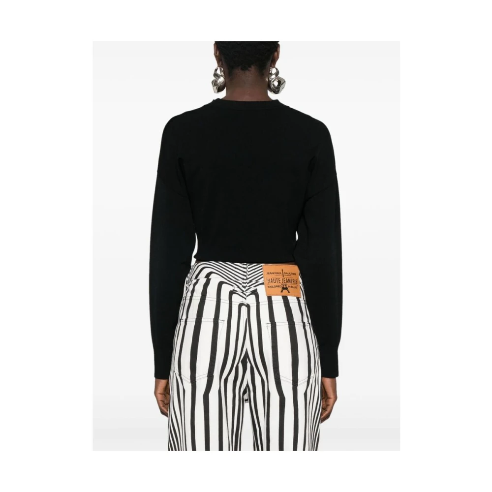 Moschino Zwarte Gebreide Crew Neck Sweater Black Dames