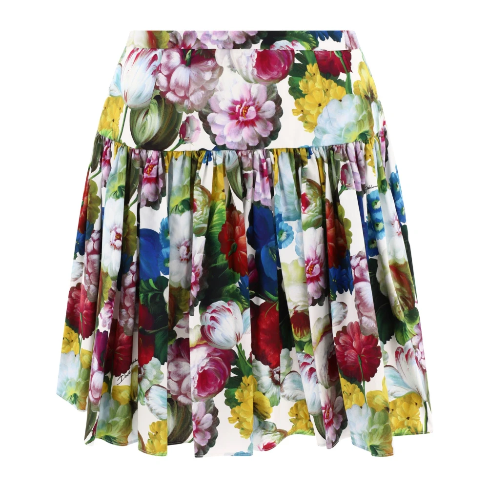 Dolce & Gabbana Nocturnal Flower Geplooide Mini Rok Multicolor Dames