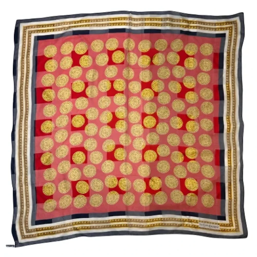 Saint Laurent Vintage Pre-owned Cotton scarves Multicolor Dames
