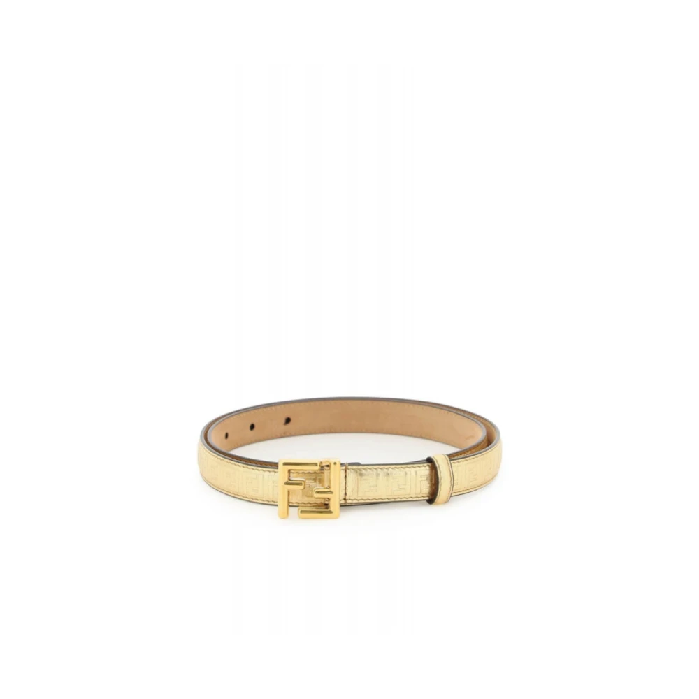 Fendi Catalaans Spiegel Leren Riem Geel Dames
