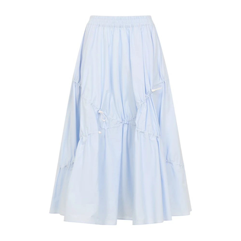 Moschino Women's Blue Midi Skirts, Xs, Cotton Poplin Midi Skirt
