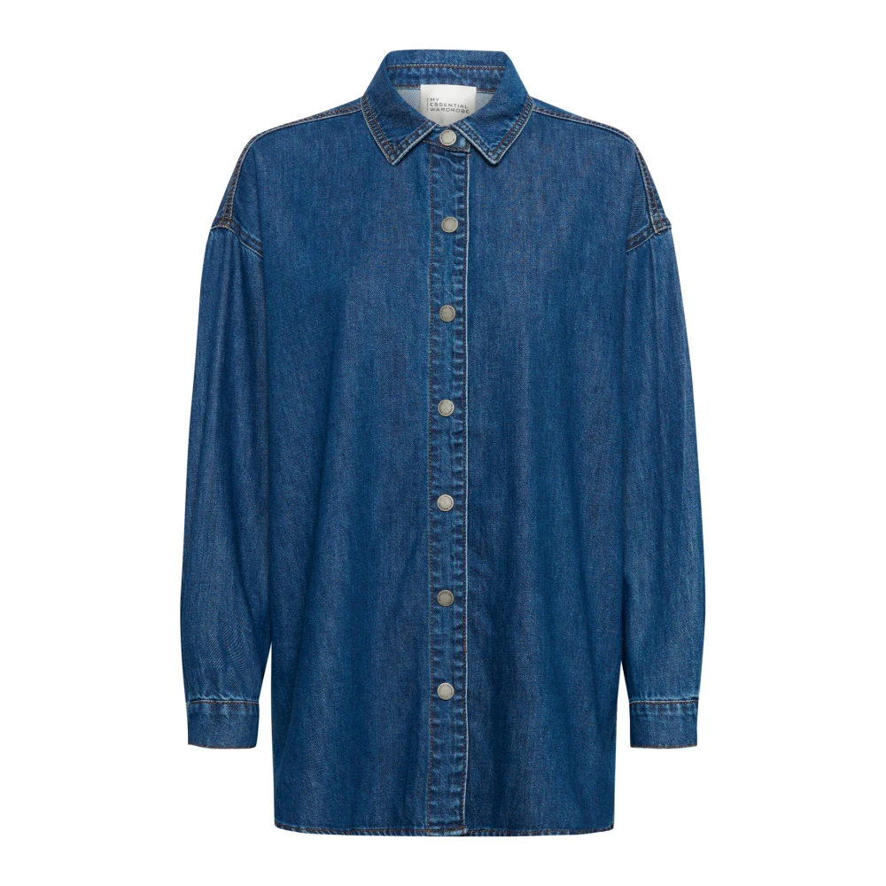 My Essential Wardrobe Denim overhemd met lange mouwen Blue Dames