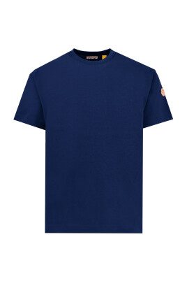 t-shirts-et-polos-bleus-avec-col-rond-cotele