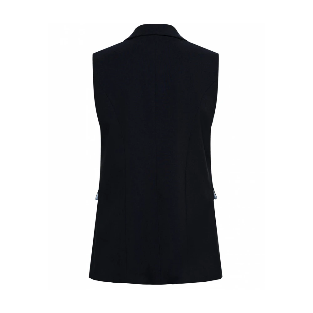 &Co Woman Gewatteerde Vest met Capuchon Blue Dames