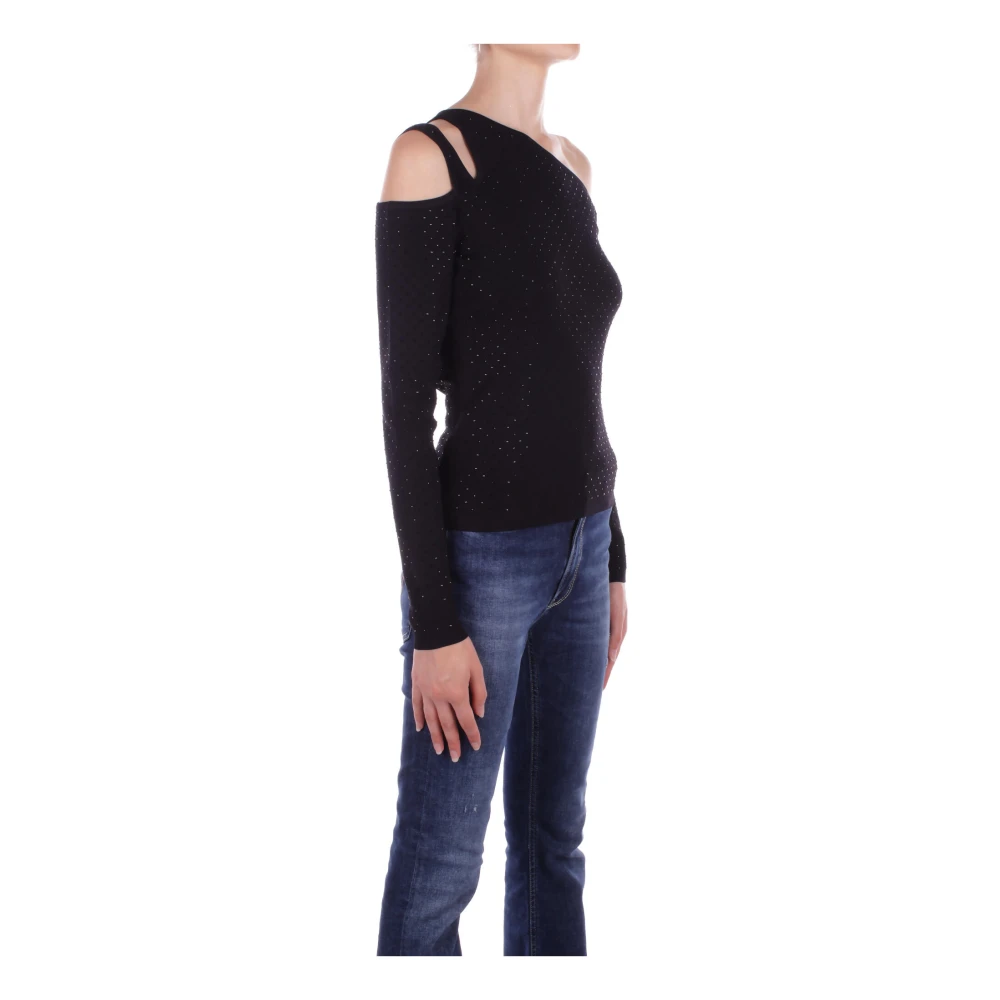 Liu Jo Zwarte Cut-Out Sweater Collectie 1 Black Dames
