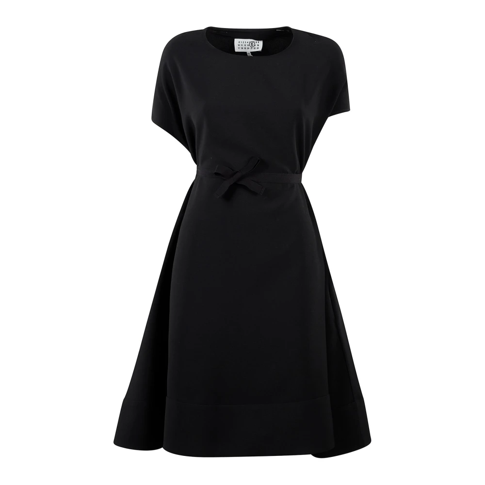 MM6 Maison Margiela Elegante Midi Jurk voor Vrouwen Black Dames