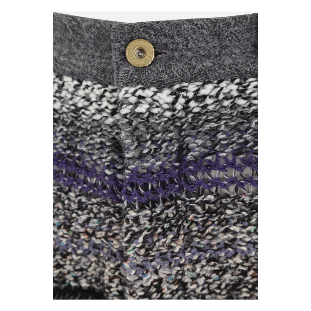 Vitelli Grijze Loose-Fit Denim Broek met Multicolor Gestreepte Voorkant Inzetstukken Gray Heren