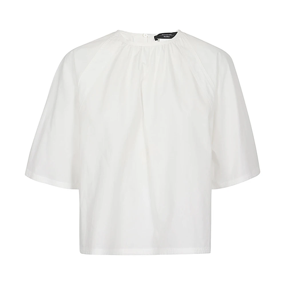 Max Mara Weekend Vit Bomull Crop Top White, Dam