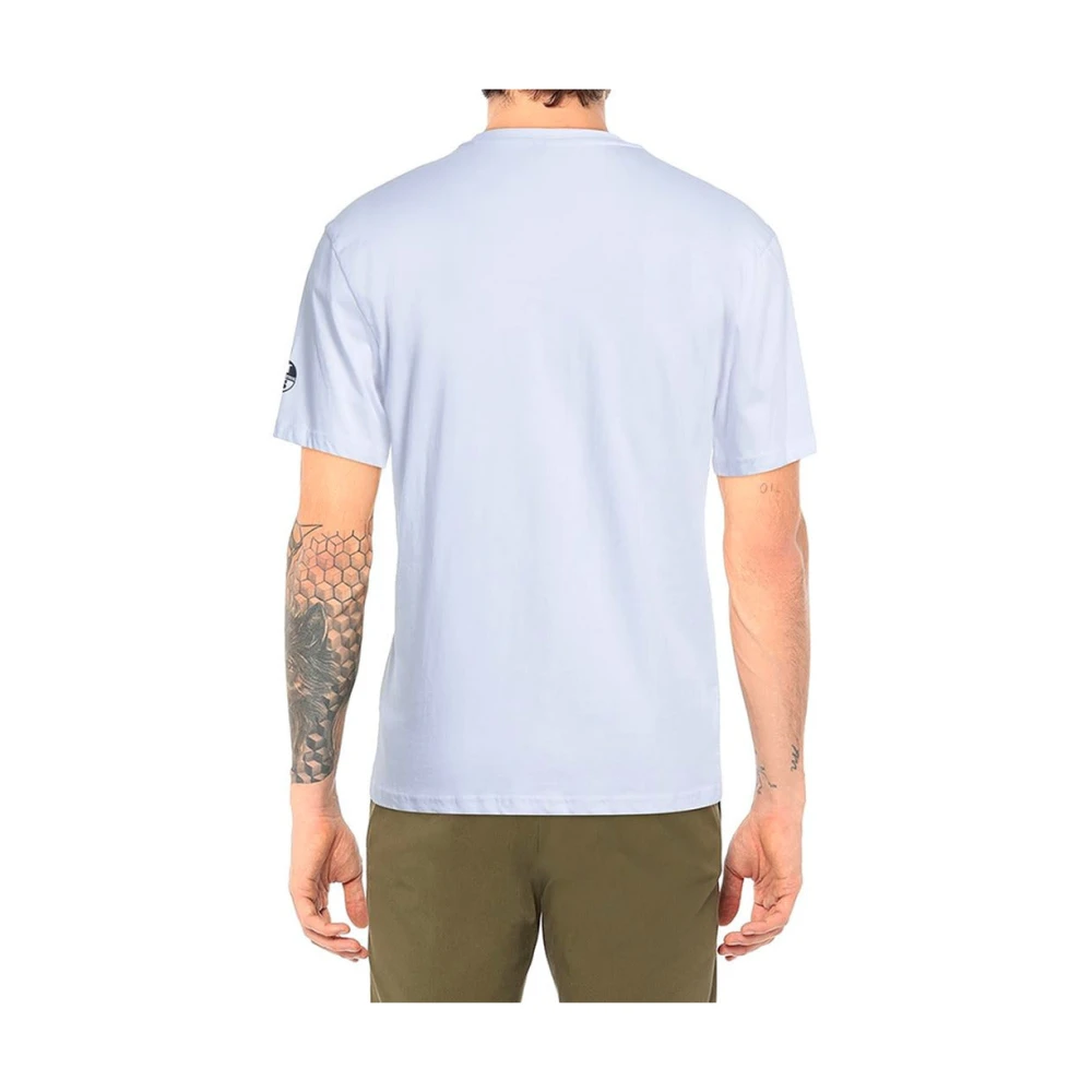 North Sails Witte Katoenen Logo Print T-shirt White Heren