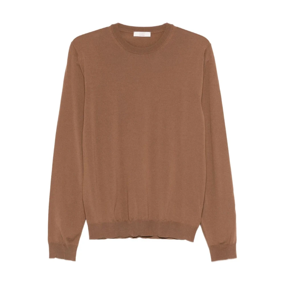 Zanone Men's Brown Round-Neck Knitwear, L, Round Neck Jumper