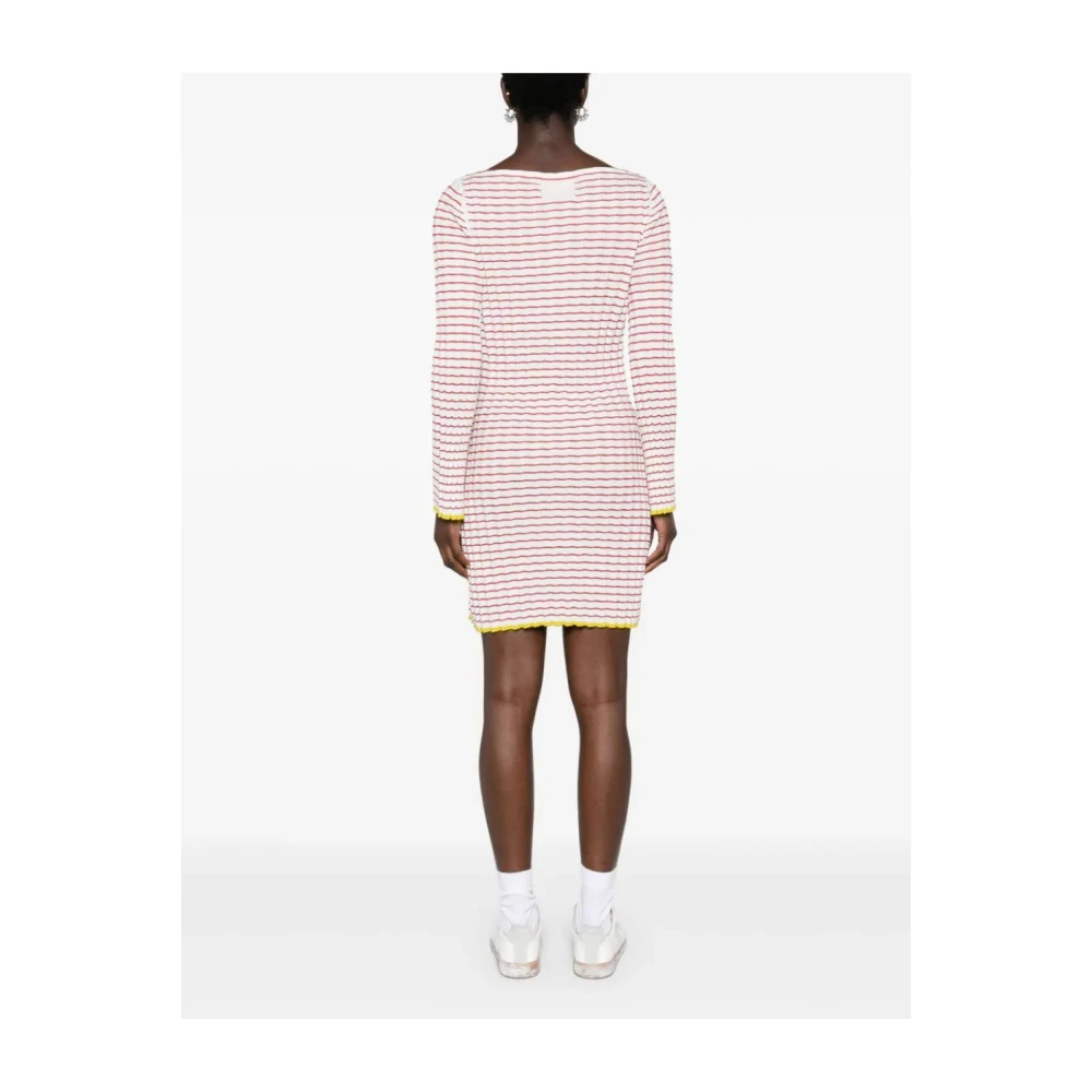Guest In Residence Gestreepte Rib Jurk Room Roest Pink Dames