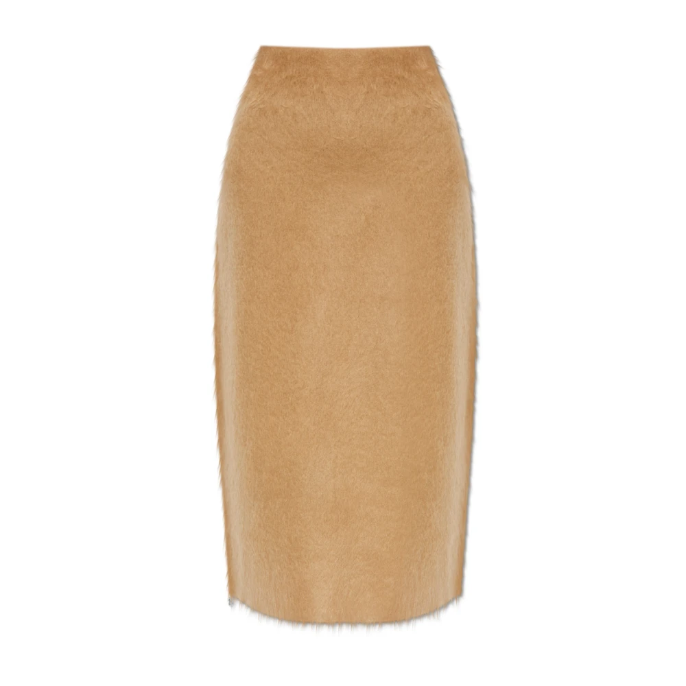 Fabiana Filippi Elegante Mohair Pencil Rok Brown Dames