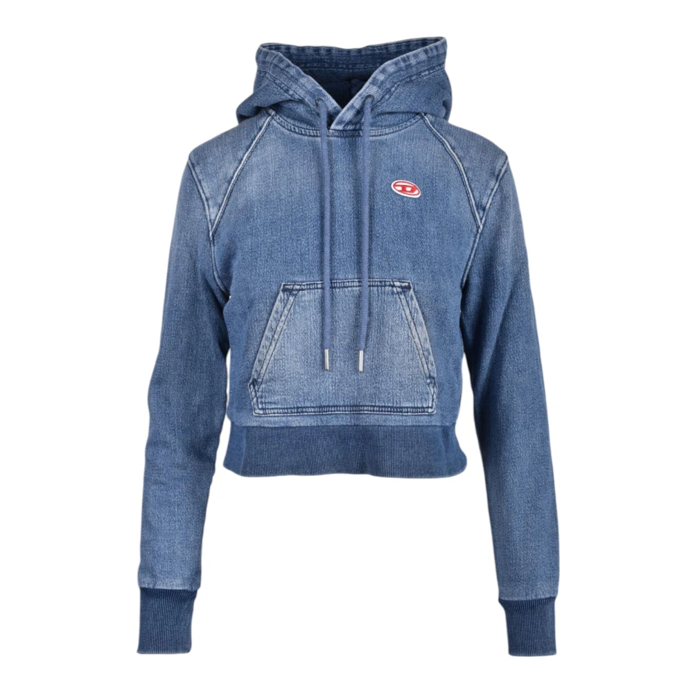 Diesel Blauwe hoodie met zak Blue Dames