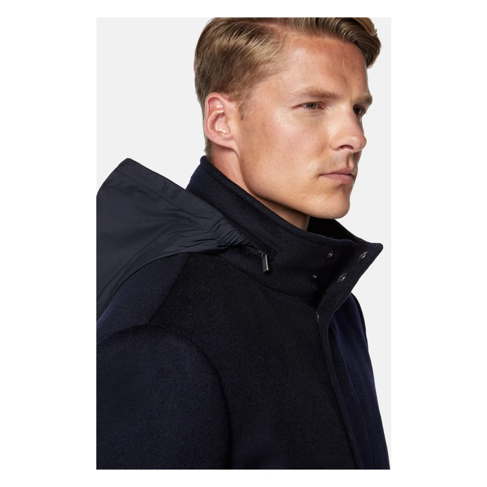 Boggi Milano Car Coat Blue Heren