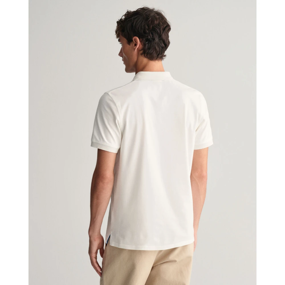 Gant Stretch Katoenen Polo Shirt Regular Fit White Heren