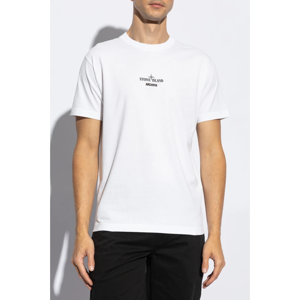 Stone Island T-shirt met logo White Heren