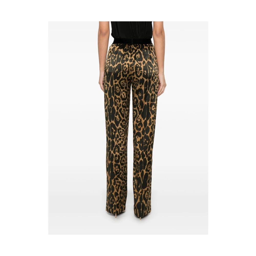 Tom Ford Animalier Bruine Elastische Taillebroek Multicolor Dames