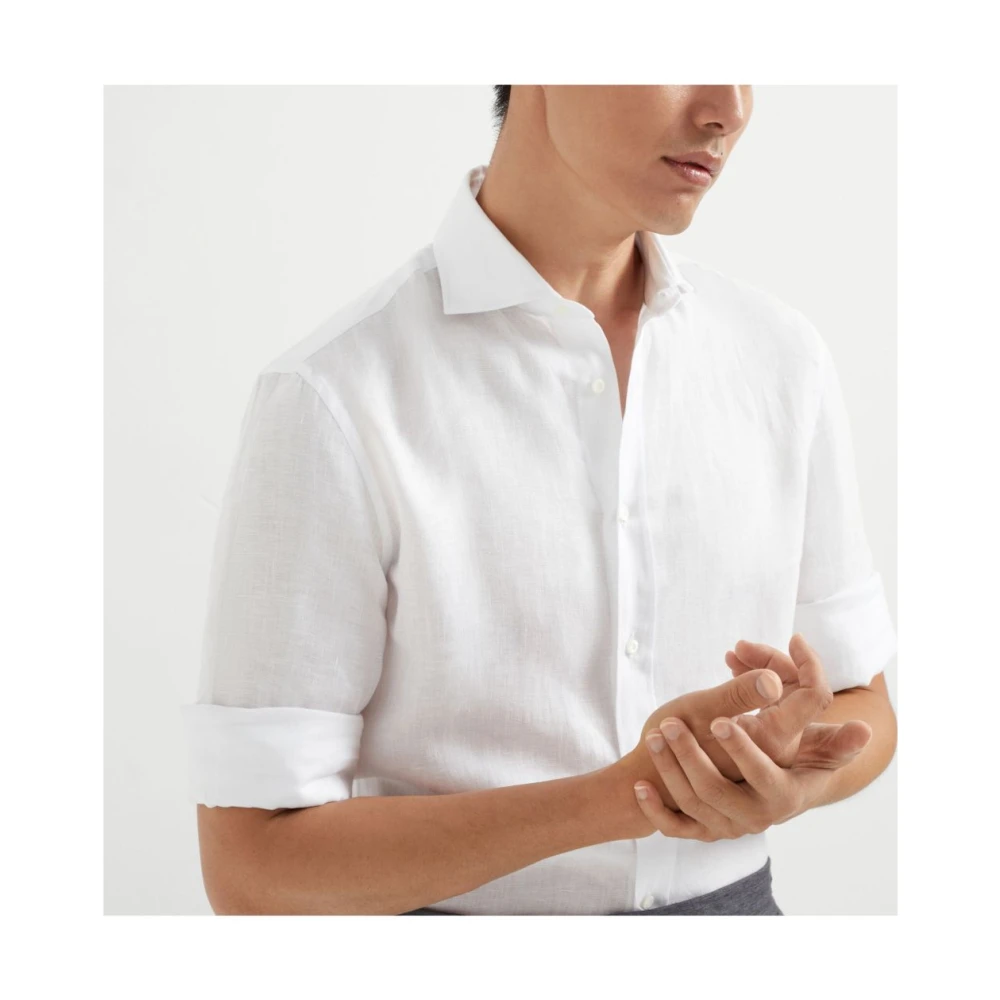 BRUNELLO CUCINELLI Wit Overhemd voor Mannen White Heren