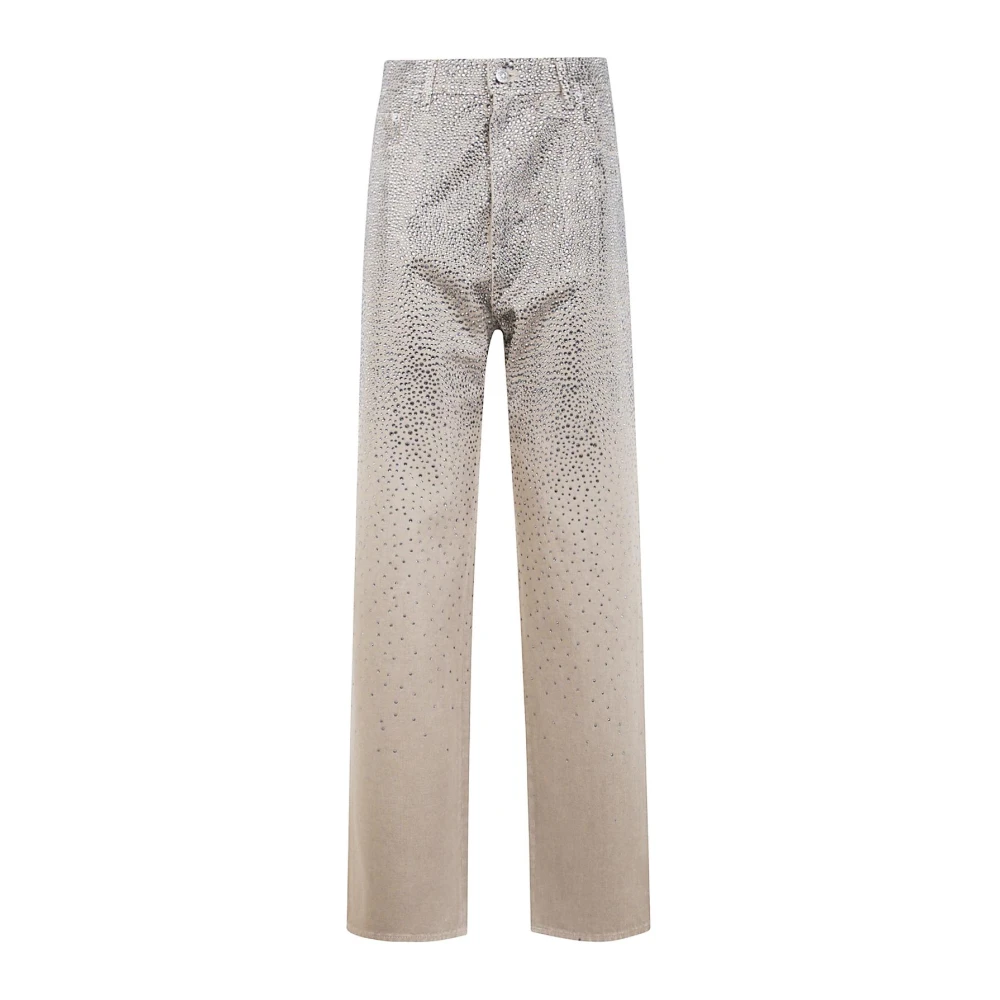 Golden Goose Kvinno Multicolor Jeans Dam, W25, Bomull, Journey Embellished Wide-Leg Jeans