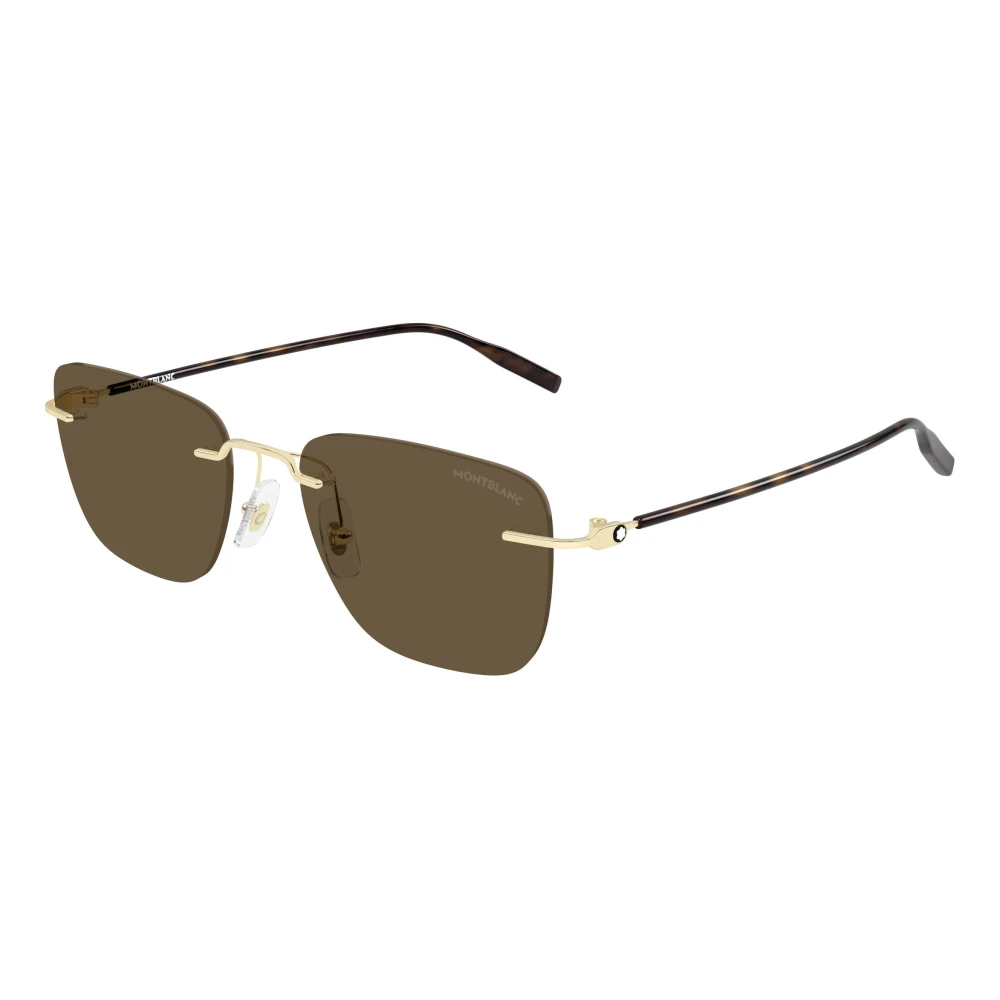 Montblanc Men's Yellow Sunglasses, 54 Mm, Mb0470s Rectangular Sunglasses