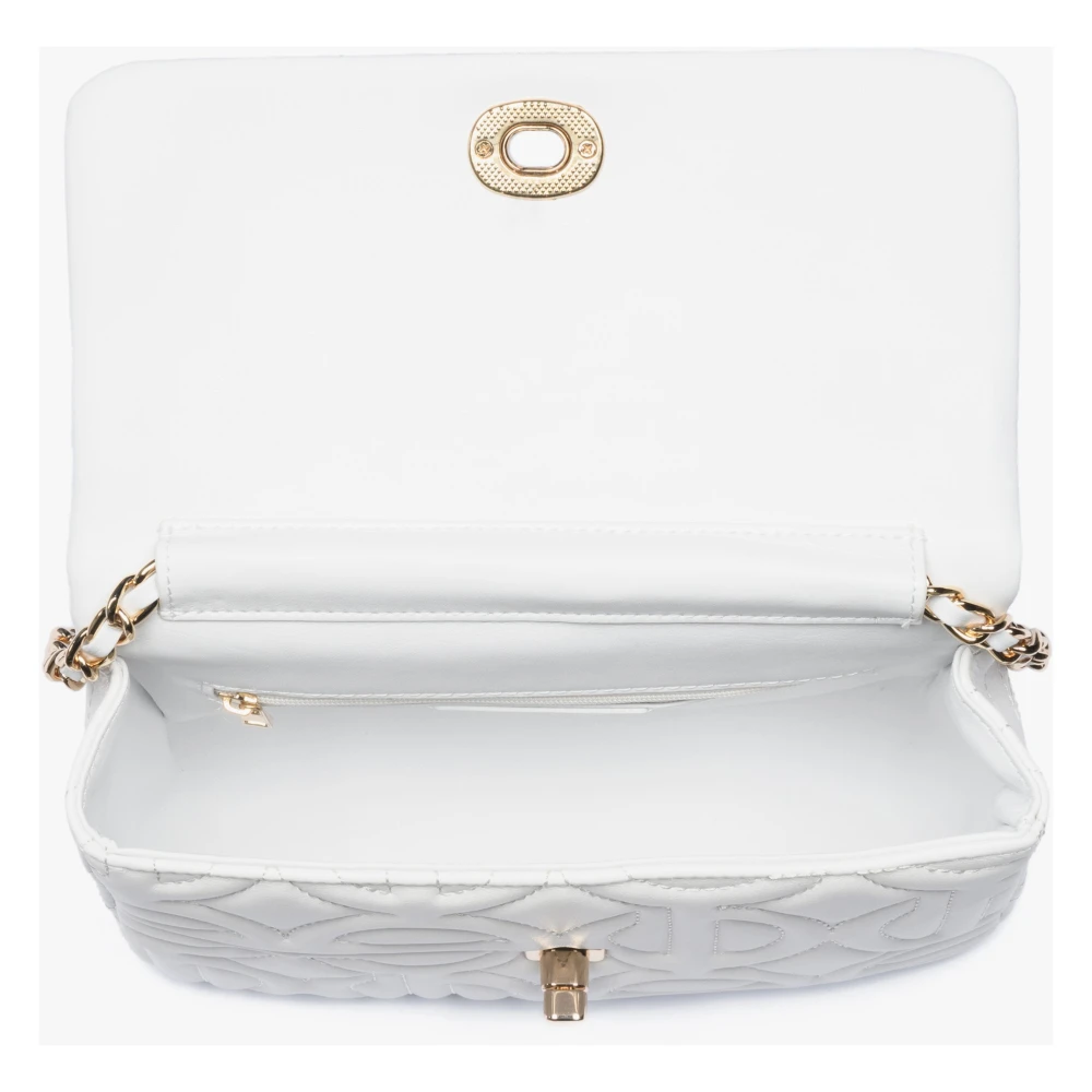 Estro Dames Kleine Witte Schoudertas met een Gouden Ketting Er00112087 White Dames