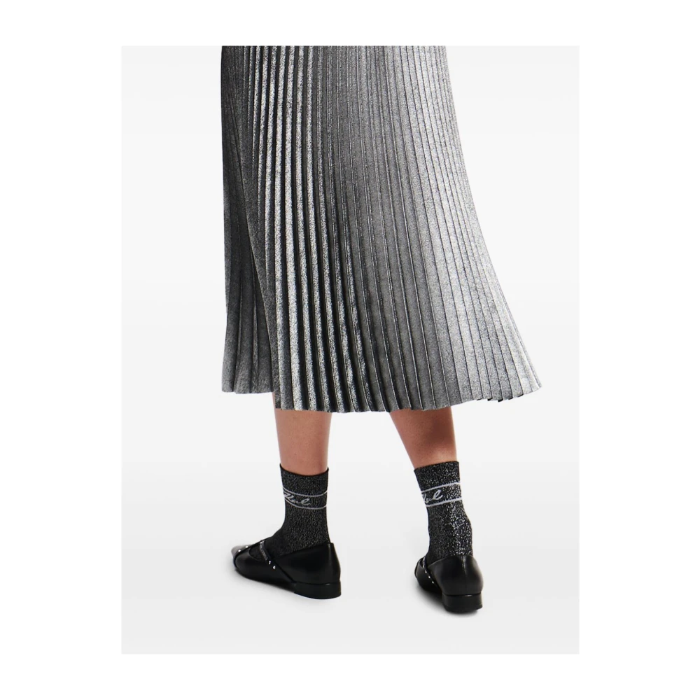 Karl Lagerfeld Zilveren Geplisseerde ROK Gray Dames