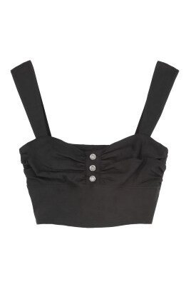 gathered-button-linen-crop-top
