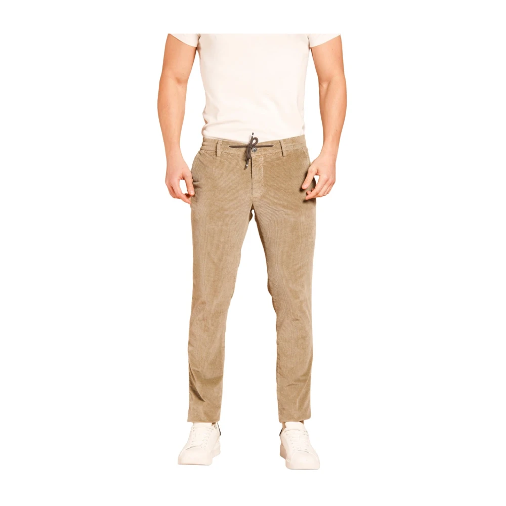 Mason's Velvet 500 Stripes Extra Slim Chino's Beige Heren