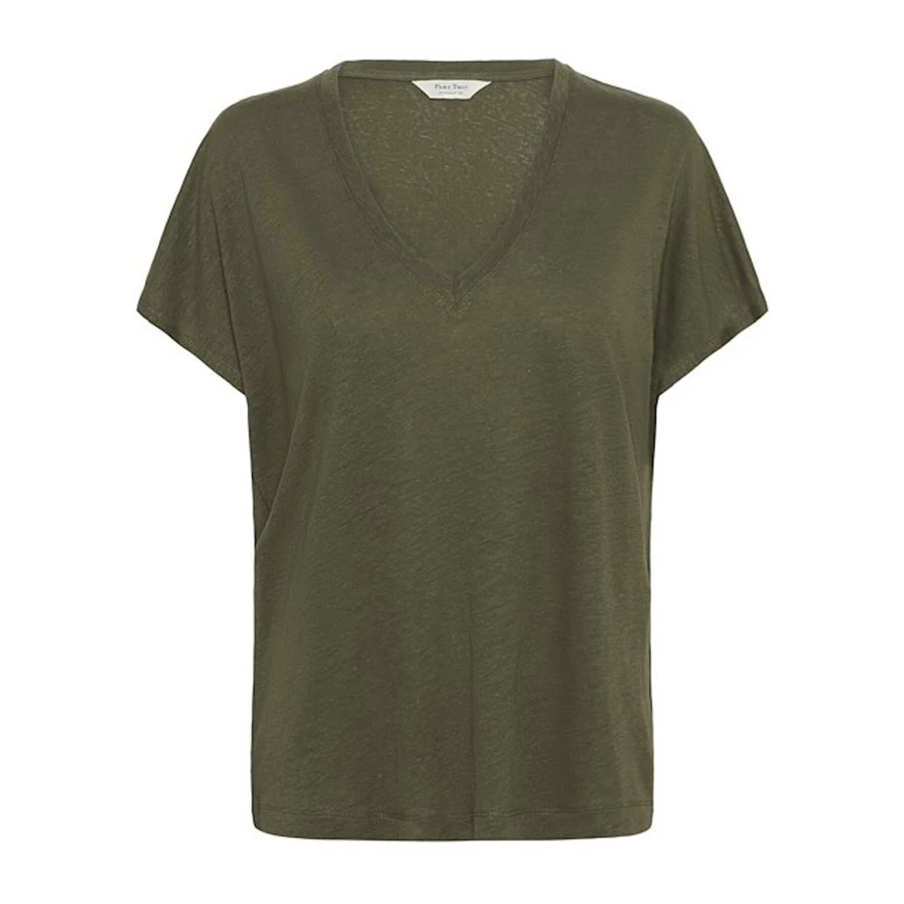 Part Two V-hals T-shirt Kalamata Green Dames