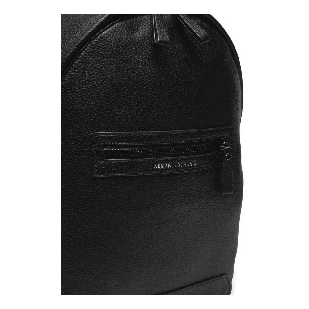 Armani Exchange Eco Lederen Voor Logo Rits Tas Black Heren