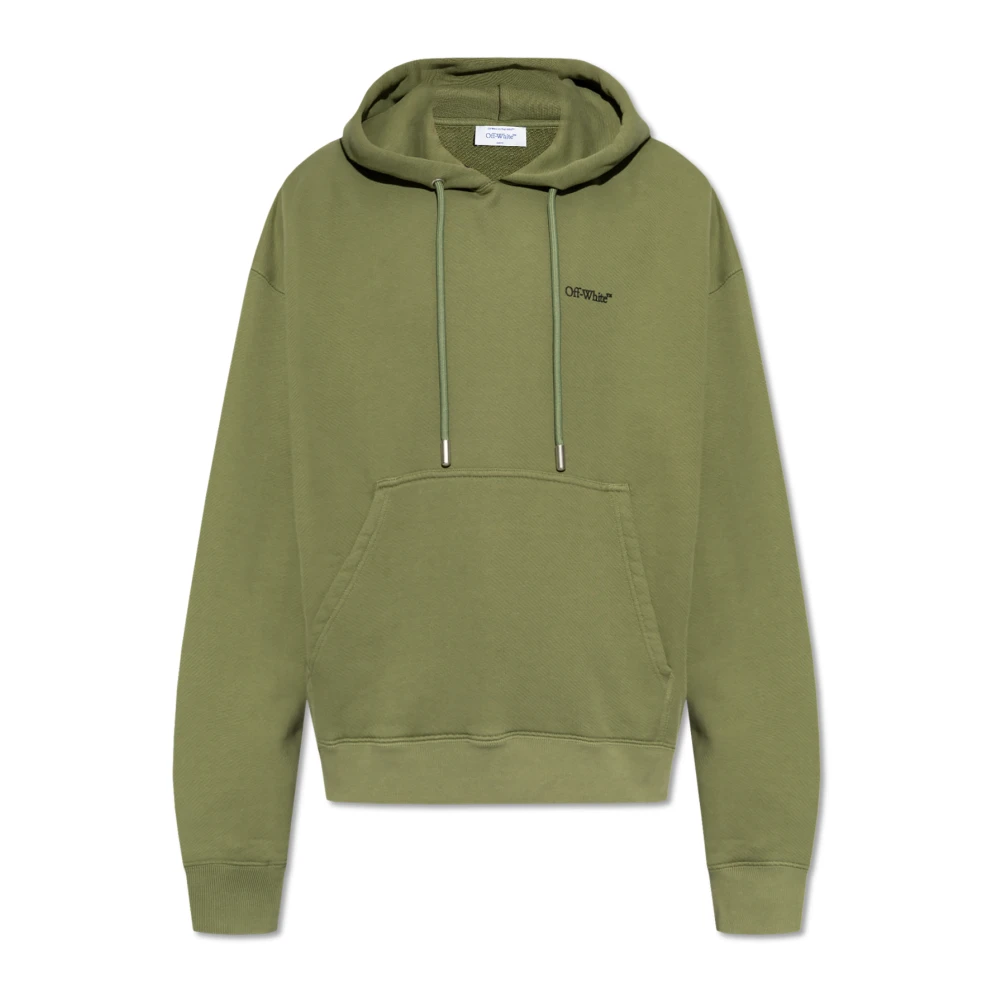 Off White Sweatshirt met logo Green Heren